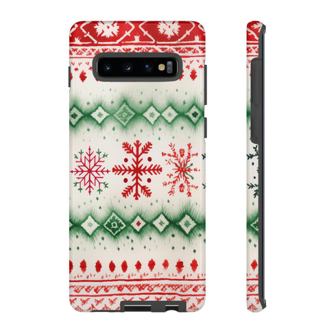 Icelandic Watercolor inspired by Christmas Sweaters - Impact Resistant Phone Case Samsung Galaxy S10 Plus Glossy